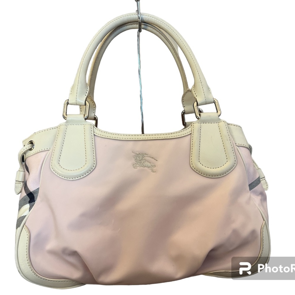 Burberry Blue Label Pink and White Nova Check Shoulder Bag. Preloved